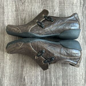 Taos Brown Encore Leather Shoes‎ w/Bungee Straps Distressed Low Top Women’s 7.5